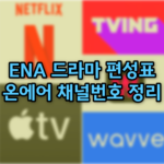 ENA 드라마 편성표